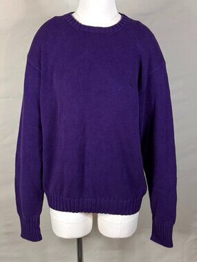 Vintage 1980s Polo by Ralph Lauren Purple Cotton Crewneck Sweater